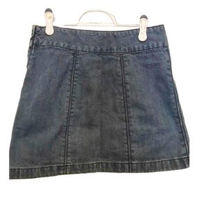 Free People Denim Mini Skirt Size 2 Wide Waist Band